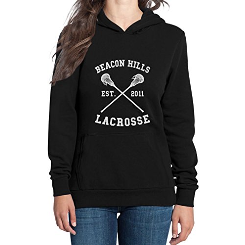 Shirtgeil Teen Beacon Hills Lacrosse Wolf Damen Schwarz X-Large Kapuzenpullover Hoodie von Shirtgeil