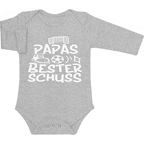 Shirtgeil Vater Geschenke - Papas Bester Schuss Fussball Baby Langarm Body Newborn Grau Shirtgeil Vater Geschenke - Papas Bester Schuss Fussball Baby Langarm Body Newborn Grau von Shirtgeil