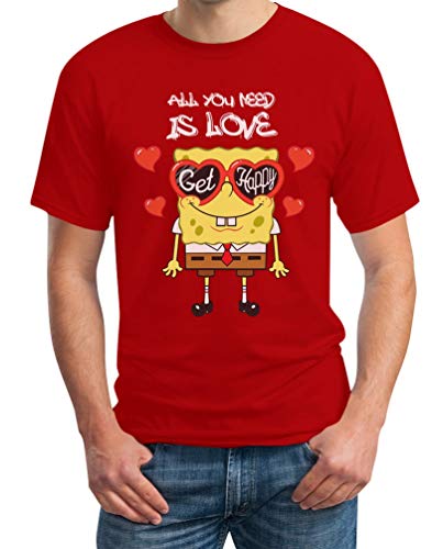 Spongebob Valentinstag All You Need is Love Herren T-Shirt 5X-Large Rot Spongebob Valentinstag All You Need is Love Herren T-Shirt 5X-Large Rot von Shirtgeil