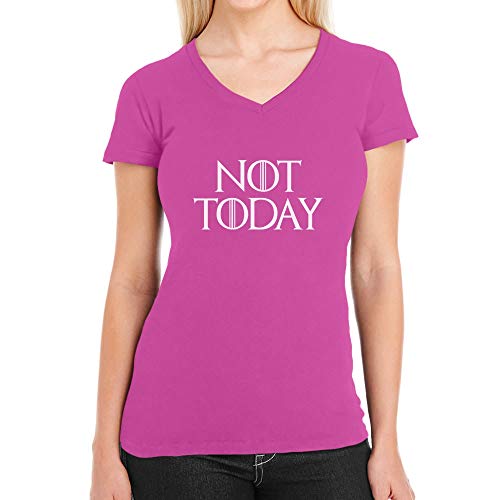 T Shirt Damen V Ausschnitt NOT Today - GOT Serien Fan Damen T-Shirt X-Large Wow rosa von Shirtgeil