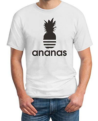 T-Shirt Herren - Cooles Ananas Pineapple Sommer Shirt - Outfit Herren Kleidung Sommer Männer Tshirt Kurzarm 3XL Weiß von Shirtgeil