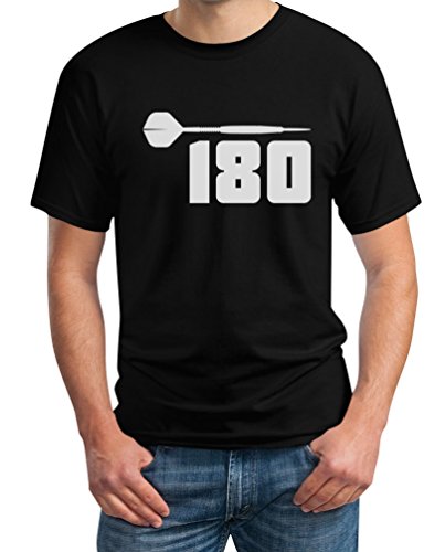 T-Shirt Herren Dart 180 - Männer Shirt für Darts Spieler und Fans T-Shirt M Schwarz von Shirtgeil