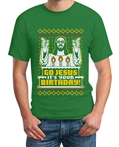 T-Shirt Herren Go Jesus It's Your Birthday Männer Tshirt XXL Grün von Shirtgeil