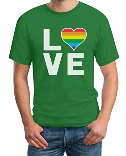 T-Shirt Herren LGBT Pride Outfit Homosexuell Gay Pride Regenbogen Herz in Love Rainbow LGBTQ CSD Männer Tshirt Large Grün T-Shirt Herren LGBT Pride Outfit Homosexuell Gay Pride Regenbogen Herz in Love Rainbow LGBTQ CSD Männer Tshirt Large Grün von Shirtgeil