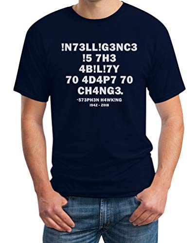 T-Shirt Herren - Lustiger Spruch Intelligence Definition Leetspeak - Tshirt mit witzigen Sprüchen Basic Männer T Shirt Sommer Medium Marineblau von Shirtgeil