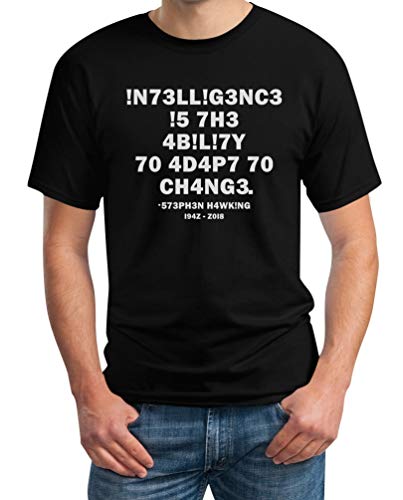 T-Shirt Herren - Lustiger Spruch Intelligence Definition Leetspeak - Tshirt mit witzigen Sprüchen Basic Männer T Shirt Sommer X-Large Schwarz von Shirtgeil