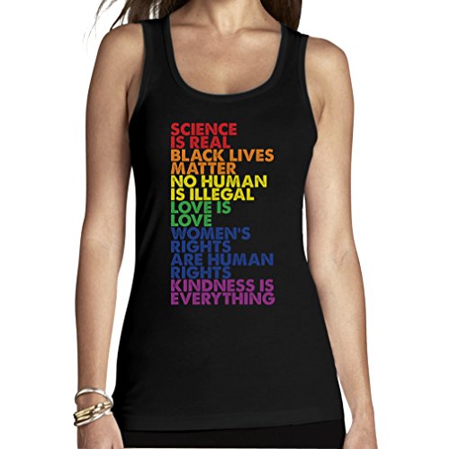 Tank Top Damen mit Spruch - Love is Love - Pride LGBT Kleidung - Lesbian & Gay CSD Pride Outfit LGBTQ Tanktops Frauen Small Schwarz von Shirtgeil