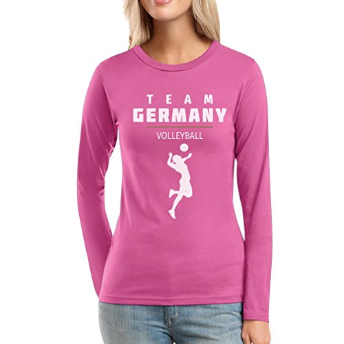 Team Germany Damen Volleyball Fanartikel Rio Frauen Langarm-T-Shirt Small Rosa von Shirtgeil