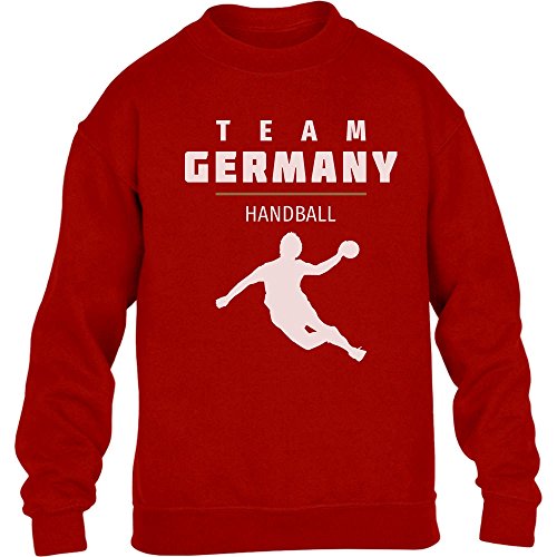 Team Germany Handball Fan Shirt Olympische Spiele Kinder Pullover Sweatshirt L 134/146 Rot von Shirtgeil