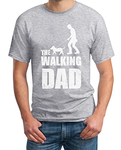 The Walking Dad für Hundeliebhaber Herrchen Hunde Motive Herren T-Shirt XX-Large Grau von Shirtgeil