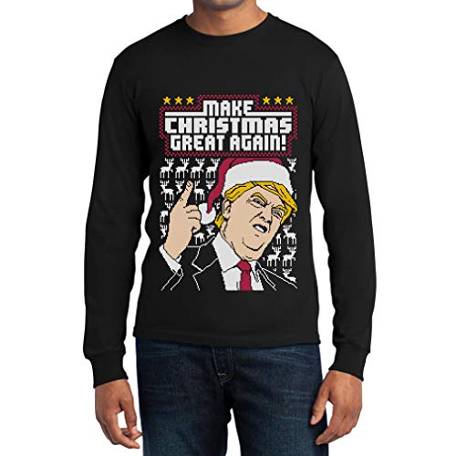 Langarmshirt Herren Trump Make Christmas Great Again - Weihnachts Tshirt Männer XX-Large Schwarz von Shirtgeil