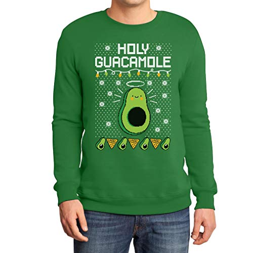 Ugly Chrismas Herren Pullover - Holy Guacamole Avocado Engel Sweatshirt Small Grün von Shirtgeil