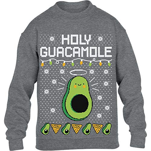 Ugly Chrismas Kinder Holy Guacamole Avocado Engel Kinder Pullover Sweatshirt 140 Grau von Shirtgeil