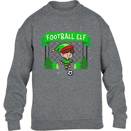 Ugly Christmas Football Elf Weihnachten Fussball WM Kinder Pullover Sweatshirt 152 Grau von Shirtgeil