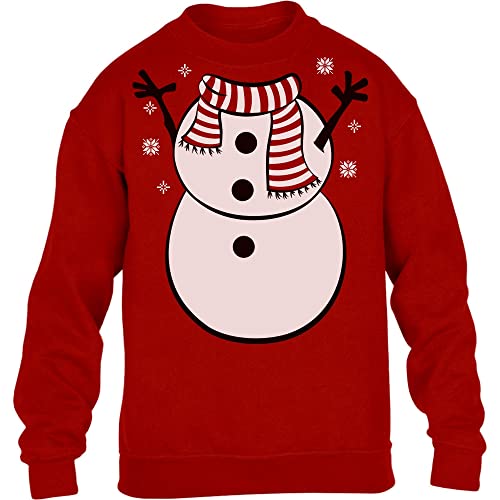 Ugly Christmas Schneemann Anzug Kinder Pullover Sweatshirt 104 Rot von Shirtgeil