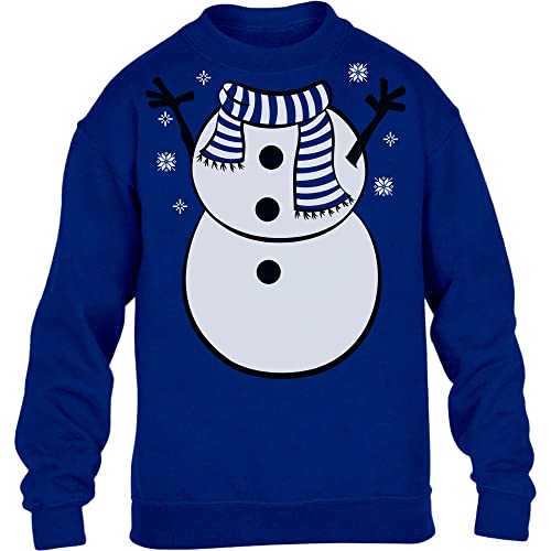 Ugly Christmas Schneemann Anzug Kinder Pullover Sweatshirt 128 Blau von Shirtgeil