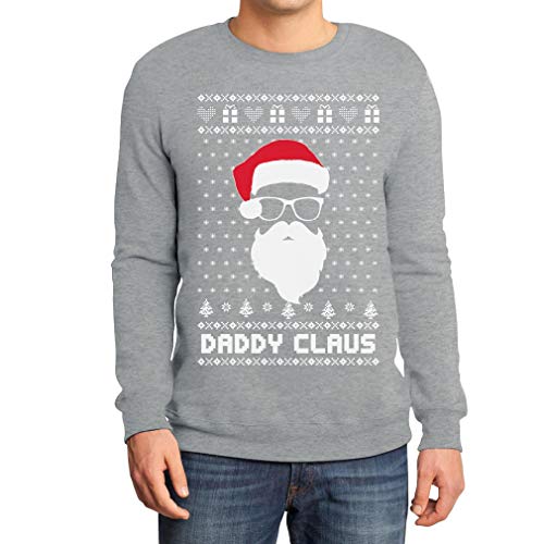 Ugly Christmas Weihnachtspullover Daddy Claus Sweatshirt Medium Grau von Shirtgeil