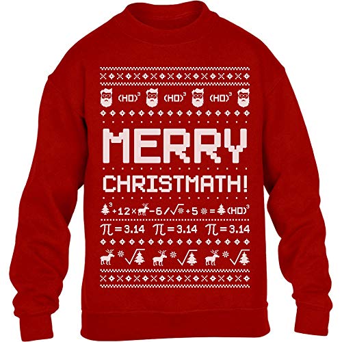 Ugly Merry ChristMath Kinder Weihnachtspullover Kinder Pullover Sweatshirt 140 Rot von Shirtgeil