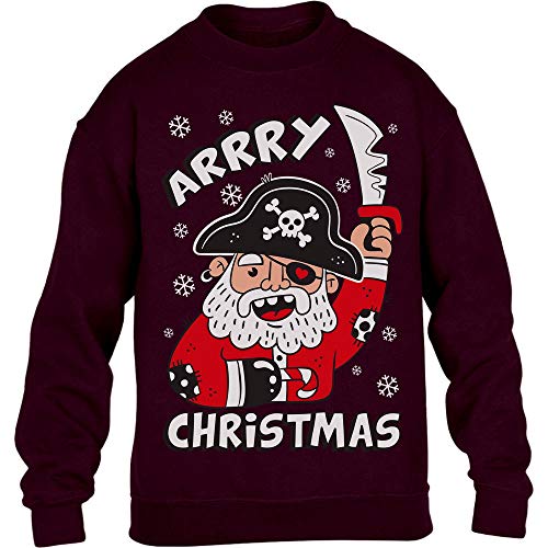 Ugly Xmas Arrry Christmas Piraten Weihnachtspullover Kinder Pullover Sweatshirt 104 Kastanienbraun von Shirtgeil