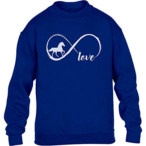 Unendlich Schleife Mit Pferd In Love Kinder Pullover Sweatshirt XL 152/164 Blau von Shirtgeil