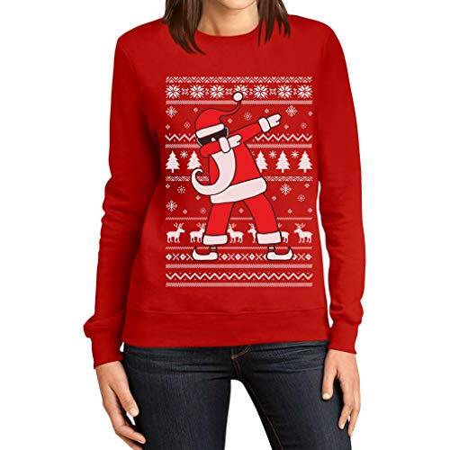 Weihnachten Dab vom Weihnachtsmann Damen Weihnachtspullover Frauen Sweatshirt Small Rot von Shirtgeil