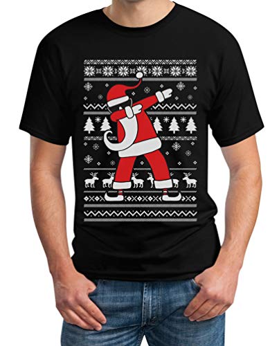 Weihnachten Männer Shirt Weihnachtsmann Santa Dab Herren T-Shirt Large Schwarz von Shirtgeil