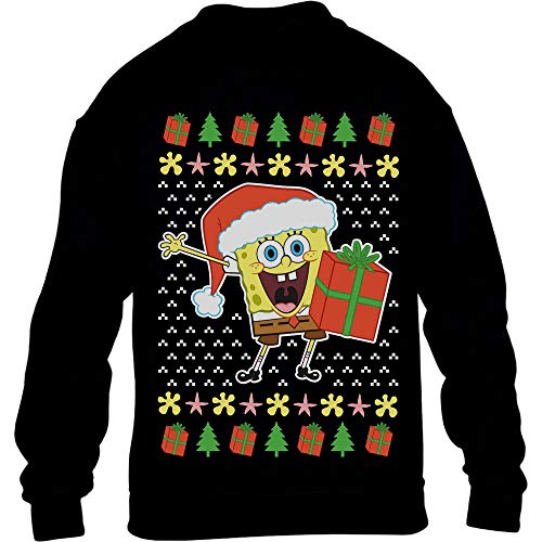 Weihnachtspullover Spongebob Weihnachten Nickelodeon Kinder Pullover Sweatshirt 116 Schwarz von Shirtgeil