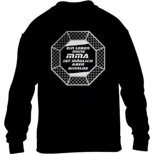 Witzig Grafikdesign für MMA Fans Kinder Pullover Sweatshirt 116 Schwarz von Shirtgeil