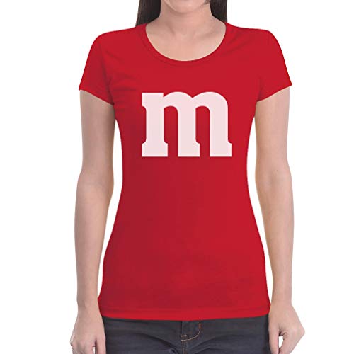 T-Shirt Damen Süßes Outfit m Damen Karneval Fasching JGA Gruppen-Kostüme Frauen Tshirt Slim Fit Small Rot von Shirtgeil