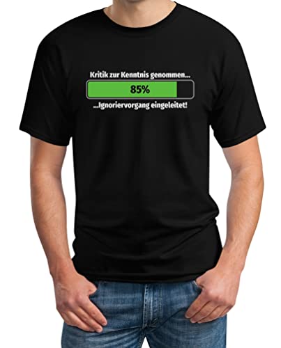 Witziges Tshirt Kritik Zur Kenntnis Genommen Ignoriervorgang eingeleitet T-Shirt 3XL Schwarz von Shirtgeil
