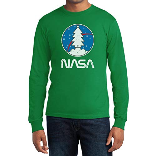 Xmas Herren Langarmshirt NASA Space Langarm T-Shirt Medium Grün von Shirtgeil