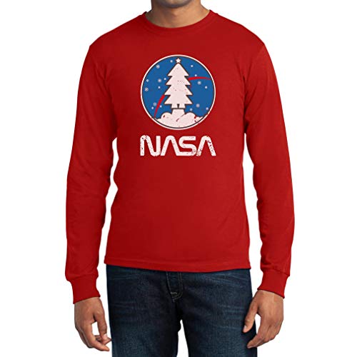 Xmas Herren Langarmshirt NASA Space Langarm T-Shirt Medium Rot von Shirtgeil