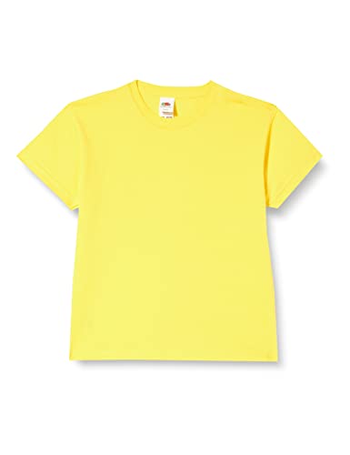 ShirtInStyle Kinder-Shirt Basic Uni Fruit of The Loom, Farbe Gelb, Größe 104 von ShirtInStyle