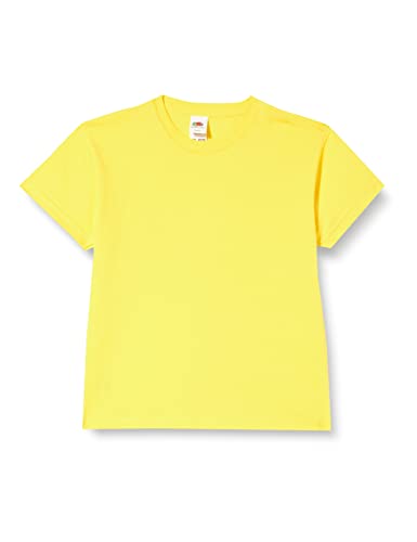 ShirtInStyle Kinder-Shirt Basic Uni Fruit of The Loom, Farbe Gelb, Größe 128 von ShirtInStyle