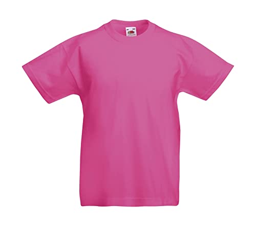 ShirtInStyle Kinder-Shirt Basic Uni Fruit of The Loom, Farbe Rosa, Größe 140 von ShirtInStyle