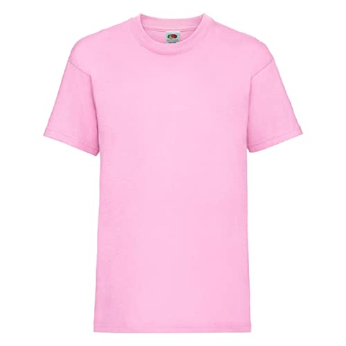 Shirtinstyle Kinder-Shirt Basic Uni Fruit of The Loom, Farbe Rosa, Größe 140 von Shirtinstyle