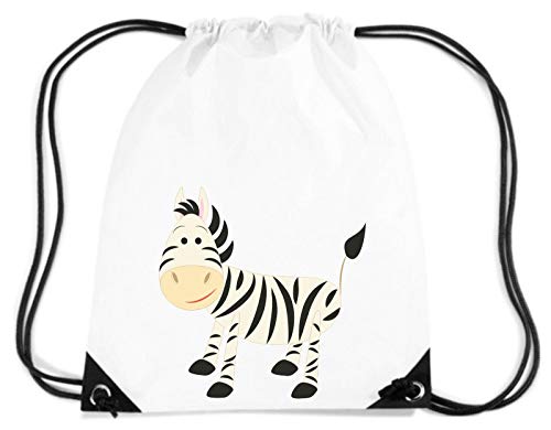 ShirtInStyle Turnbeutel für Kinder, Tiermotiv Zebra Farbe Weiss von ShirtInStyle