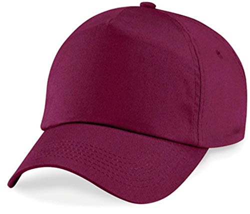 Shirtinstyle Basecap Cap 5 Panel Cap Verschluss Klettverschluss Größe Unisex, Farbe Burgundy von Shirtinstyle