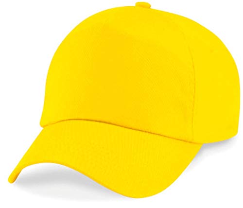 Shirtinstyle Basecap Cap 5 Panel Cap Verschluss Klettverschluss Größe Unisex, Farbe hellgelb von Shirtinstyle