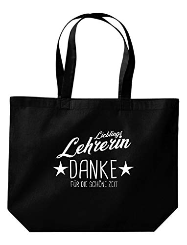 ShirtInStyle Beutel Tasche, Lieblings Lehrerin Danke für die schöne Zeit, Abschied Kita Kindergarten Schule, Jute, Shopper, Beutel, Tasche, Farbe Schwarz von ShirtInStyle