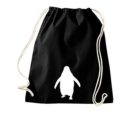 Shirtinstyle Gym Sack Turnbeutel Tiere Tiermotiv Pinguin, Farbe Schwarz von Shirtinstyle