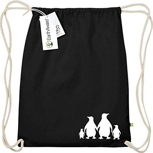 ShirtInStyle Gym Sack hochwertiger Turnbeutel lustige Tiere Pinguine Farbe Schwarz von ShirtInStyle