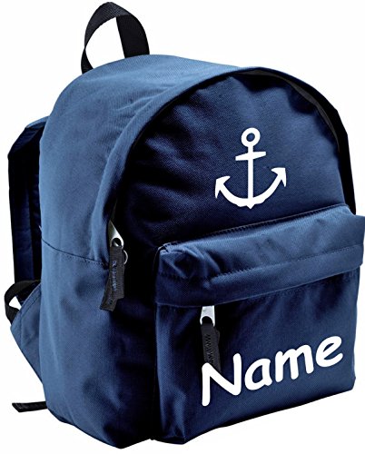 ShirtInStyle Kinder Rucksack Anker, Marine, mit Name veredelt, ideal für Kita, Farbe blau von ShirtInStyle