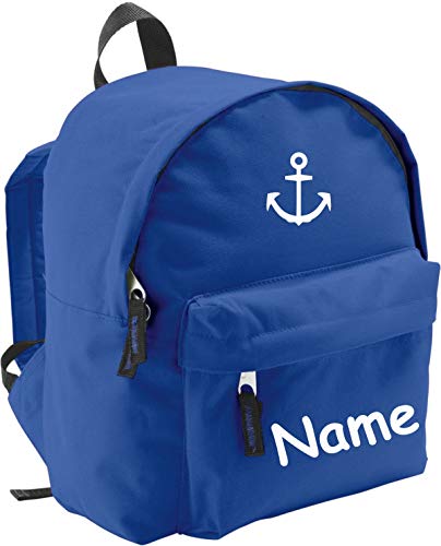 ShirtInStyle Kinder Rucksack Anker, Marine, mit Name veredelt, ideal für Kita, Farbe royal von ShirtInStyle