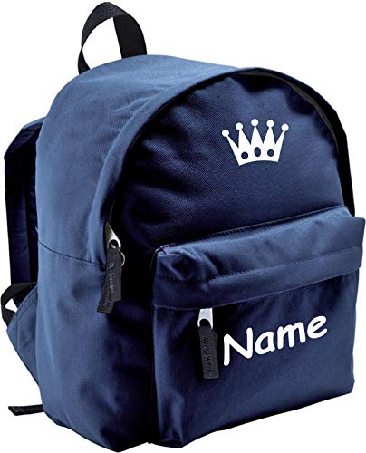 ShirtInStyle Kinder Rucksack Krohne King Queen, mit Name veredelt, ideal für Kita, Farbe blau von ShirtInStyle