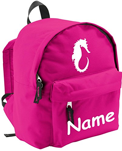 ShirtInStyle Kinder Rucksack Seepferdchen, mit Name veredelt, ideal für Kita, Farbe pink von ShirtInStyle