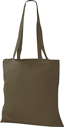 ShirtInStyle Premium Stoffbeutel Baumwolltasche Beutel Shopper Umhängetasche, Farbe olive von ShirtInStyle