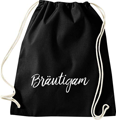 ShirtInStyle Turnbeutel, Bräutigam, Junggesellen Abschied Hochzeit Herz Gym Sack Tasche Beutel, Farbe Schwarz von ShirtInStyle