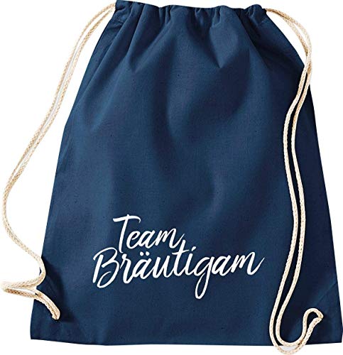 ShirtInStyle Turnbeutel, Team Bräutigam, Junggesellen Abschied Hochzeit Herz Gym Sack Tasche Beutel, Farbe blau von ShirtInStyle