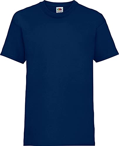 ShirtInStyle Kinder-Shirt Basic Uni Fruit of The Loom, Farbe Blau, Größe 128 von ShirtInStyle